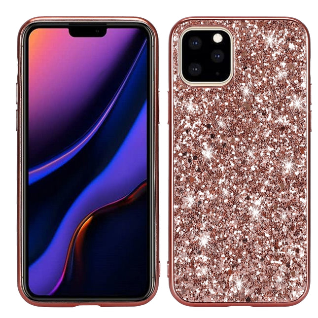 Glitter Powder Shockproof TPU Protective Case for iPhone 11(Rose Gold)-garmade.com