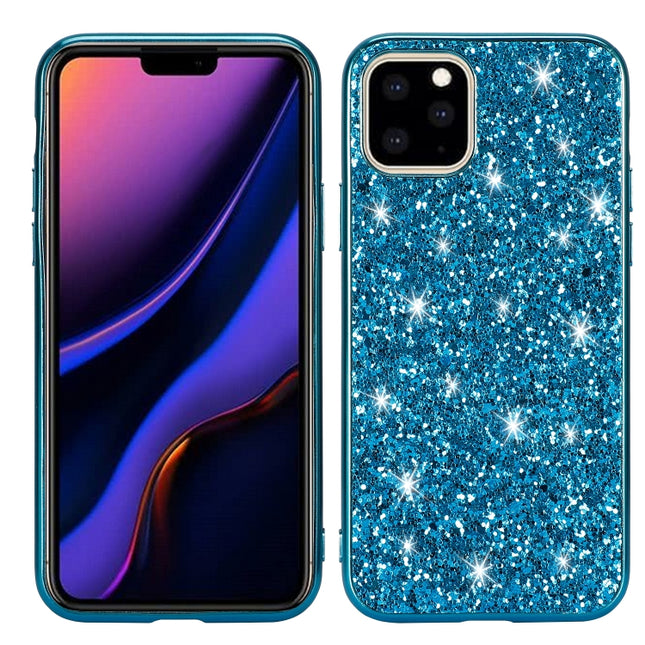 Glitter Powder Shockproof TPU Protective Case for iPhone 11(Blue)-garmade.com