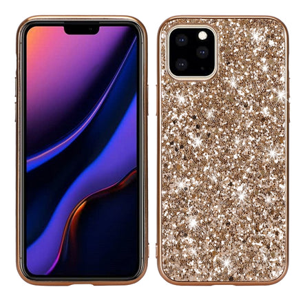 Glitter Powder Shockproof TPU Protective Case for iPhone 11(Gold)-garmade.com