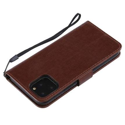 Tree & Cat Pattern Pressed Printing Horizontal Flip PU Leather Case with Holder & Card Slots & Wallet & Lanyard For iPhone 11 Pro(Brown)-garmade.com