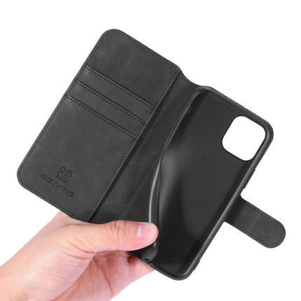 DG.MING Retro Oil Side Horizontal Flip Case with Holder & Card Slots & Wallet for iPhone 11 Pro Max(Black)-garmade.com
