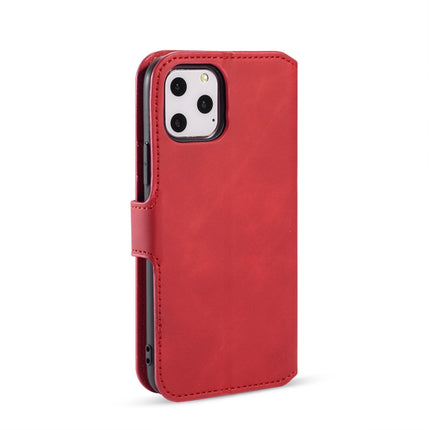 DG.MING Retro Oil Side Horizontal Flip Case with Holder & Card Slots & Wallet for iPhone 11 Pro Max(Red)-garmade.com