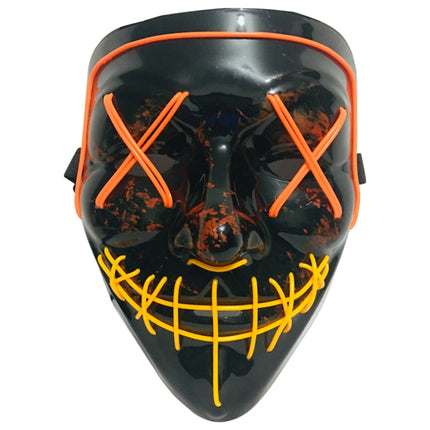 Halloween Festival Party X Face Seam Mouth Two Color LED Luminescence Mask(Orange Yellow)-garmade.com
