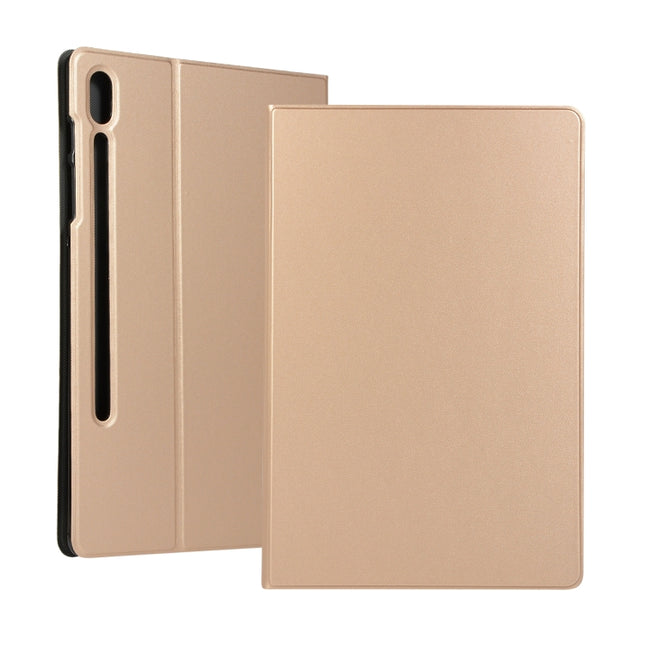 Voltage Elastic Texture Horizontal Flip Leather Case for Galaxy Tab S6 T860, with Holder(Gold)-garmade.com
