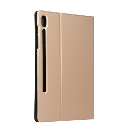 Voltage Elastic Texture Horizontal Flip Leather Case for Galaxy Tab S6 T860, with Holder(Gold)-garmade.com