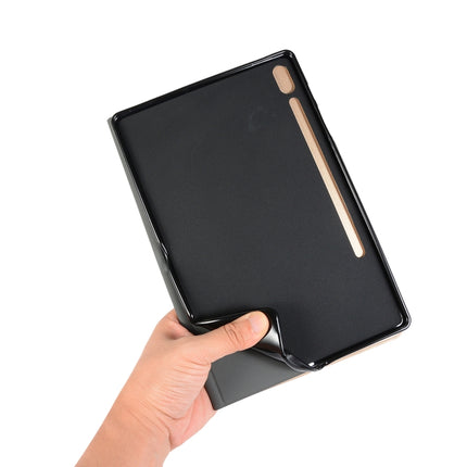 Voltage Elastic Texture Horizontal Flip Leather Case for Galaxy Tab S6 T860, with Holder(Gold)-garmade.com