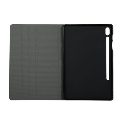 Voltage Stretch Fabric Texture Horizontal Flip Leather Case for Galaxy Tab S6 T860, with Holder(Grey)-garmade.com
