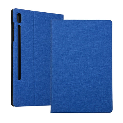 Voltage Stretch Fabric Texture Horizontal Flip Leather Case for Galaxy Tab S6 T860, with Holder(Blue)-garmade.com