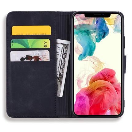 Calf Pattern Double Folding Design Embossed Leather Case with Wallet & Holder & Card Slots for iPhone XS / X(Black)-garmade.com