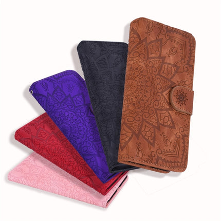 Calf Pattern Double Folding Design Embossed Leather Case with Wallet & Holder & Card Slots for iPhone XS / X(Purple)-garmade.com