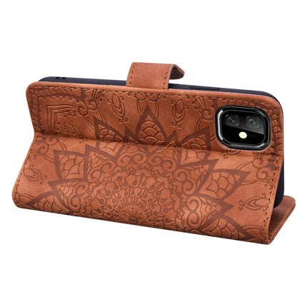 Calf Pattern Double Folding Design Embossed Leather Case with Wallet & Holder & Card Slots for iPhone 11 Pro Max (6.5 inch)(Brown)-garmade.com