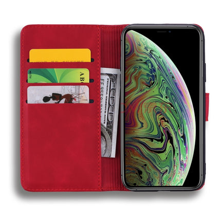Calf Pattern Double Folding Design Embossed Leather Case with Wallet & Holder & Card Slots for iPhone 11 Pro Max (6.5 inch)(Red)-garmade.com