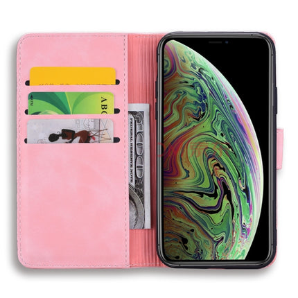 Calf Pattern Double Folding Design Embossed Leather Case with Wallet & Holder & Card Slots for iPhone 11 Pro Max (6.5 inch)(Pink)-garmade.com