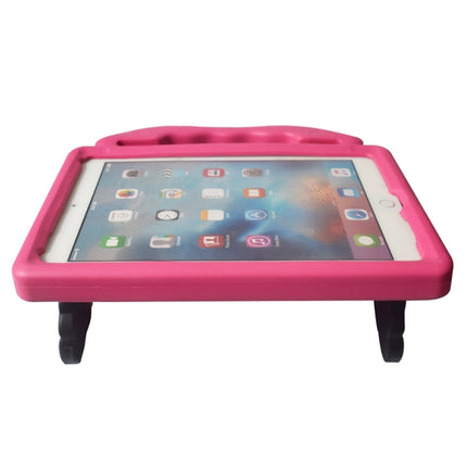 Shockproof EVA Thumb Bumper Case with Handle & Holder for iPad 9.7(Rose Red)-garmade.com