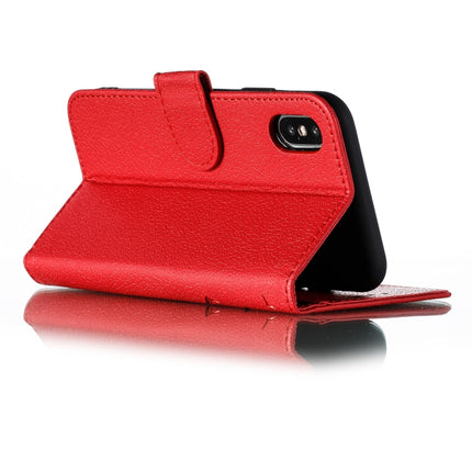 Feather Pattern Litchi Texture Horizontal Flip Leather Case with Wallet & Holder & Card Slots For iPhone XS /X(Red)-garmade.com