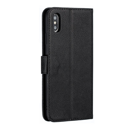 Feather Pattern Litchi Texture Horizontal Flip Leather Case with Wallet & Holder & Card Slots For iPhone XS Max(Black)-garmade.com