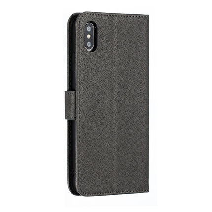 Feather Pattern Litchi Texture Horizontal Flip Leather Case with Wallet & Holder & Card Slots For iPhone XS Max(Grey)-garmade.com