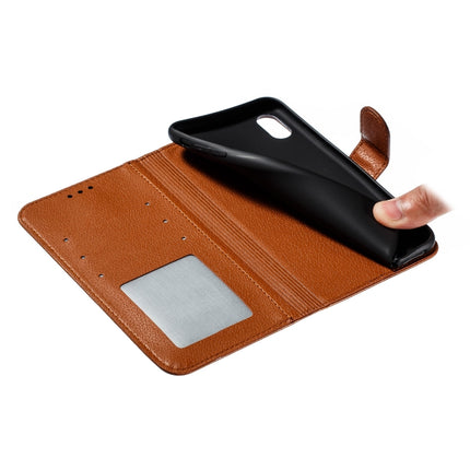 Feather Pattern Litchi Texture Horizontal Flip Leather Case with Wallet & Holder & Card Slots For iPhone XS Max(Brown)-garmade.com