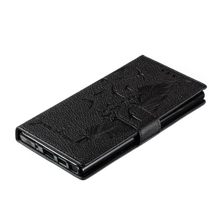 Feather Pattern Litchi Texture Horizontal Flip Leather Case with Wallet & Holder & Card Slots For Galaxy Note 10(Black)-garmade.com