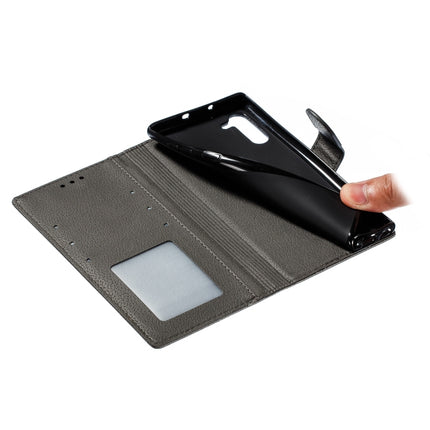 Feather Pattern Litchi Texture Horizontal Flip Leather Case with Wallet & Holder & Card Slots For Galaxy Note 10(Gray)-garmade.com