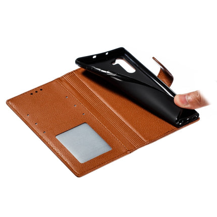 Feather Pattern Litchi Texture Horizontal Flip Leather Case with Wallet & Holder & Card Slots For Galaxy Note 10(Brown)-garmade.com