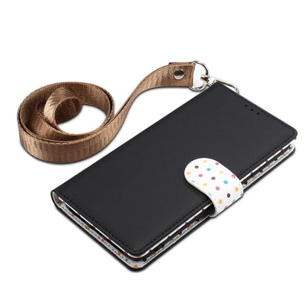 Wave Point Horizontal Flip Leather Case with Card Slots & Holder & Wallet & Lanyard for Galaxy Note 10(Black)-garmade.com