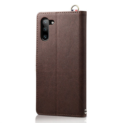 Wave Point Horizontal Flip Leather Case with Card Slots & Holder & Wallet & Lanyard for Galaxy Note 10(Brown)-garmade.com