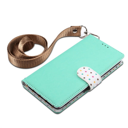 Wave Point Horizontal Flip Leather Case with Card Slots & Holder & Wallet & Lanyard for Galaxy Note 10(Mint Green)-garmade.com