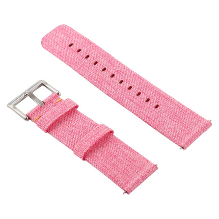 Simple Fashion Canvas Wrist Strap for Fitbit Versa / Versa 2(Pink)-garmade.com