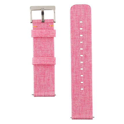 Simple Fashion Canvas Wrist Strap for Fitbit Versa / Versa 2(Pink)-garmade.com