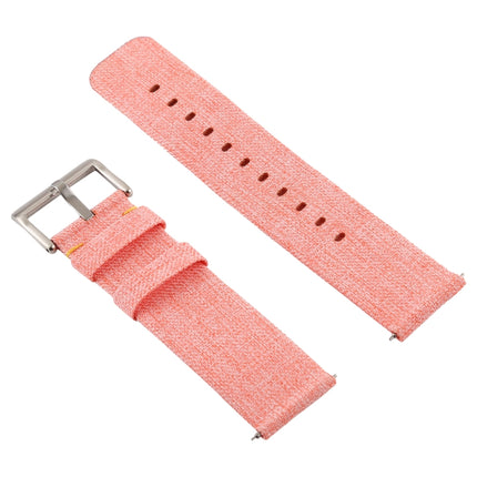 Simple Fashion Canvas Wrist Strap for Fitbit Versa / Versa 2(Coral)-garmade.com