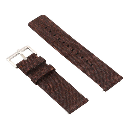 Simple Fashion Canvas Wrist Strap for Fitbit Versa / Versa 2(Coffee)-garmade.com