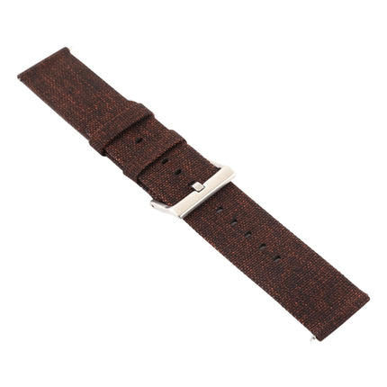 Simple Fashion Canvas Wrist Strap for Fitbit Versa / Versa 2(Coffee)-garmade.com