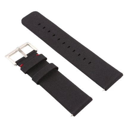 Simple Fashion Canvas Wrist Strap for Fitbit Versa / Versa 2(Black)-garmade.com