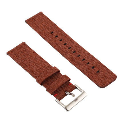 Simple Fashion Canvas Wrist Strap for Fitbit Versa / Versa 2(Brown)-garmade.com