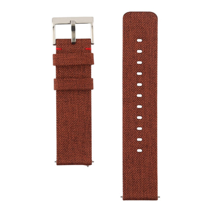 Simple Fashion Canvas Wrist Strap for Fitbit Versa / Versa 2(Brown)-garmade.com