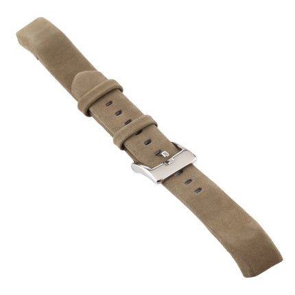 Smart Watch Shiny Leather Watchband for Fitbit Alta(Light Brown)-garmade.com