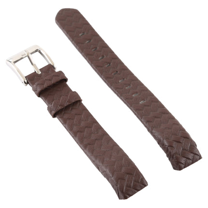 Smart Watch Shiny Leather Watchband for Fitbit Alta(Dark Brown)-garmade.com