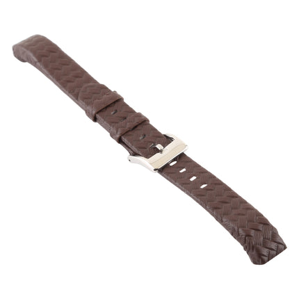 Smart Watch Shiny Leather Watchband for Fitbit Alta(Dark Brown)-garmade.com