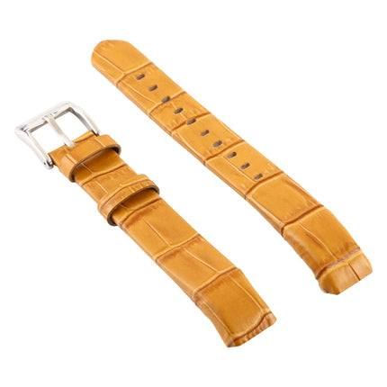 Smart Watch Shiny Leather Watchband for Fitbit Alta(Lemon Yellow)-garmade.com