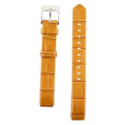 Smart Watch Shiny Leather Watchband for Fitbit Alta(Lemon Yellow)-garmade.com