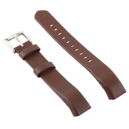 Smart Watch Shiny Leather Watchband for Fitbit Alta(Coffee)-garmade.com