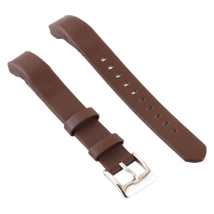 Smart Watch Shiny Leather Watchband for Fitbit Alta(Coffee)-garmade.com