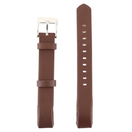 Smart Watch Shiny Leather Watchband for Fitbit Alta(Coffee)-garmade.com