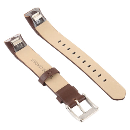 Smart Watch Shiny Leather Watchband for Fitbit Alta(Coffee)-garmade.com