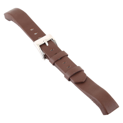Smart Watch Shiny Leather Watchband for Fitbit Alta(Coffee)-garmade.com