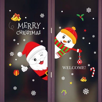 Window Glass Door Removable Christmas Festival Wall Sticker Decoration(6253)-garmade.com