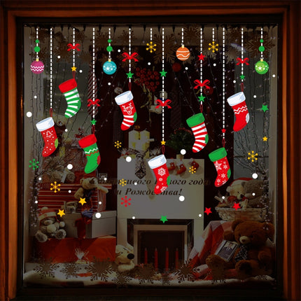 Window Glass Door Removable Christmas Festival Wall Sticker Decoration(6257)-garmade.com