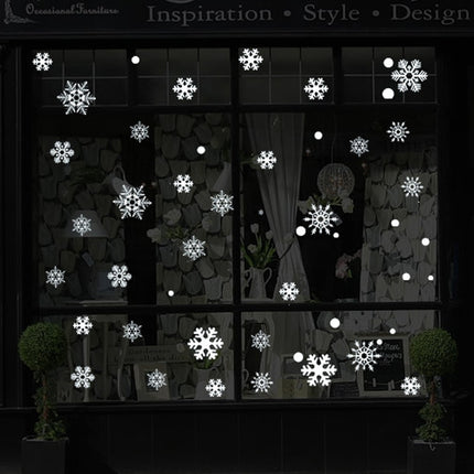 Creative Window Glass Door Removable Christmas Festival Wall Sticker Decoration(Snowflake)-garmade.com