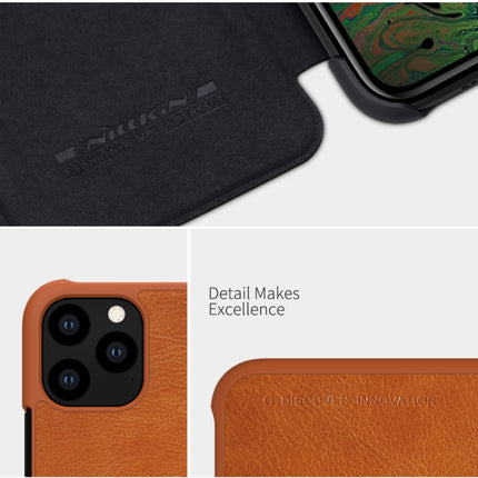 NILLKIN For iPhone 11 Pro Max QIN Series Crazy Horse Texture Horizontal Flip Leather Case with Card Slot(Black)-garmade.com